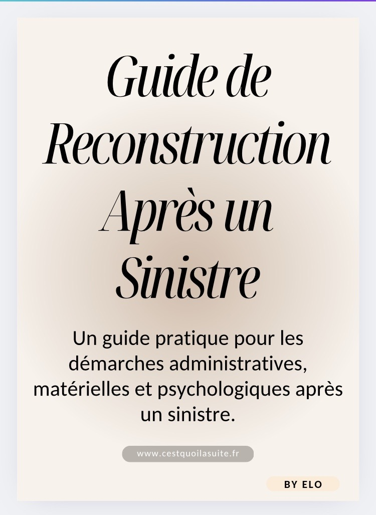 Couverture du guide de reconstruction après sinistre