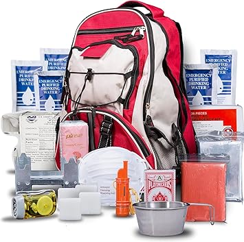 Kit de survie rouge Deluxe 72 heures pour 1 personne