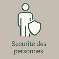 Icône silhouette avec bouclier – Assurer la sécurité des personnes au domicile